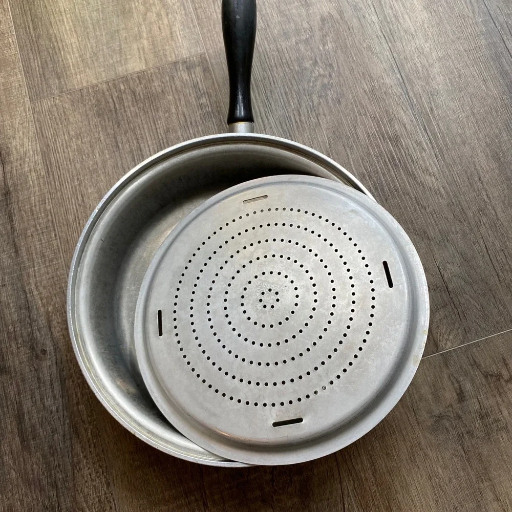 Vintage Kitchen Craft Aluminum Skillet with Perforated Steamer Insert USA Made
